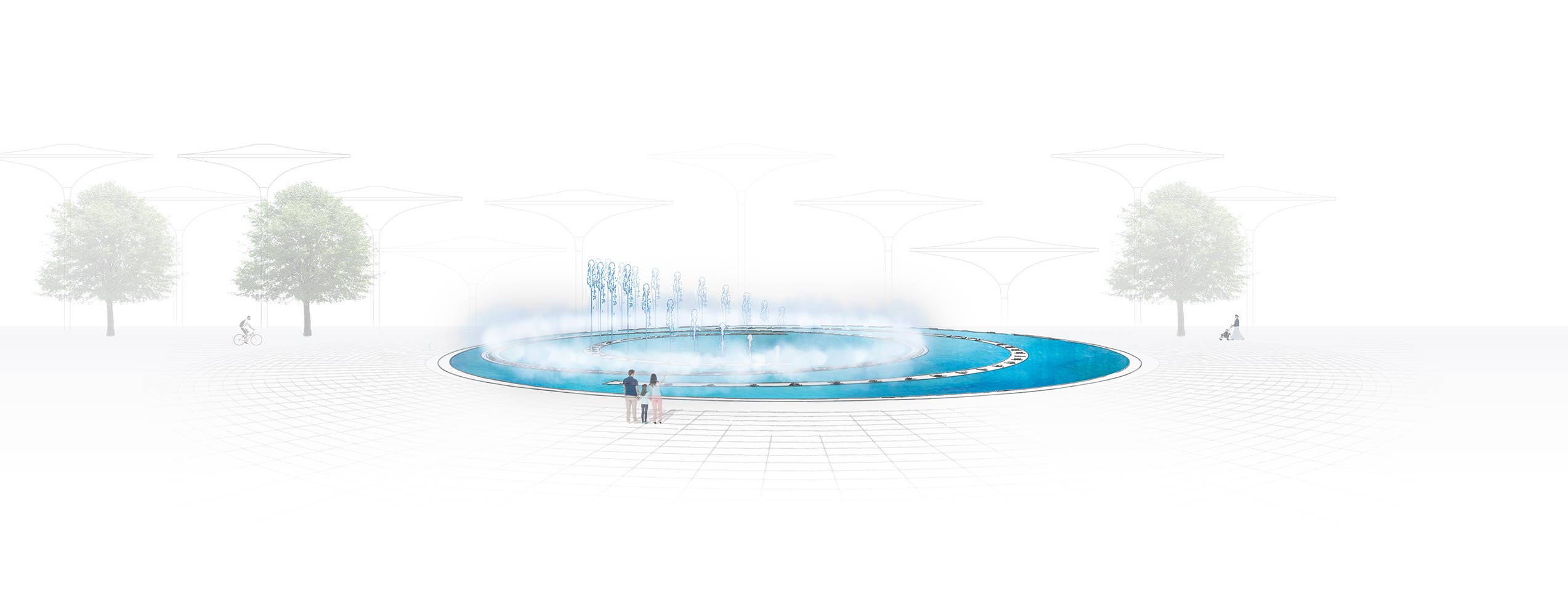 Fontana graphical representation of a concept design of a water feature.