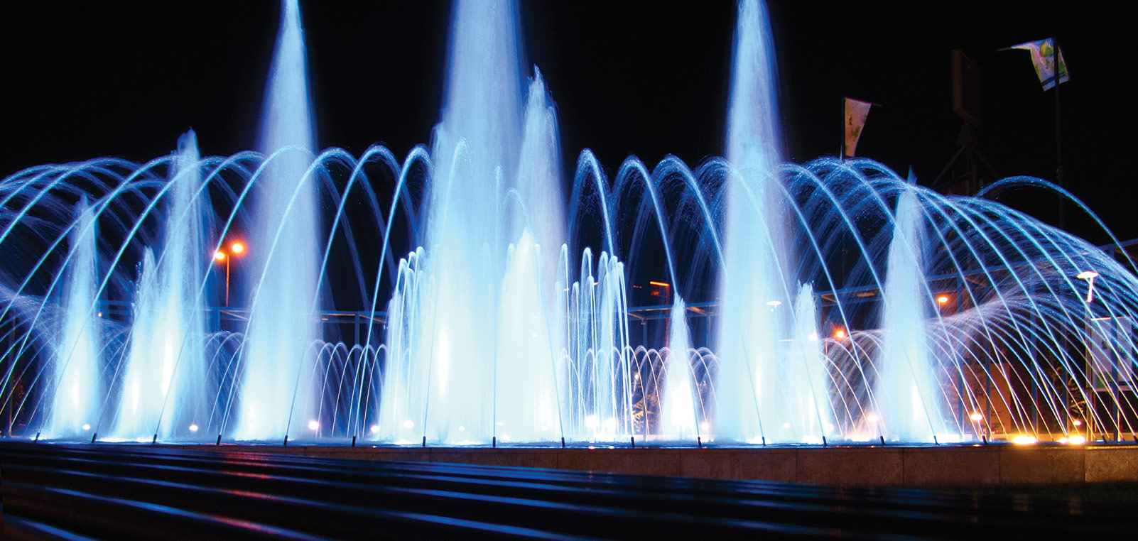 Fontana underwater lighting reference photo of UL800 lighting up a fountain