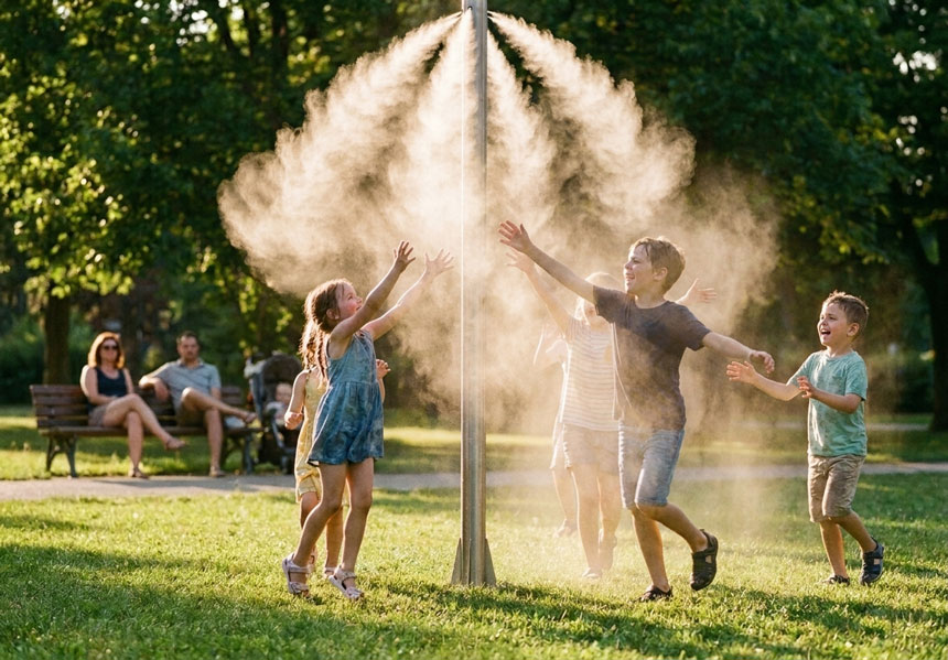 park with cooling system